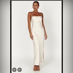 Meshki Sydney Strapless Cream Maxi Dress